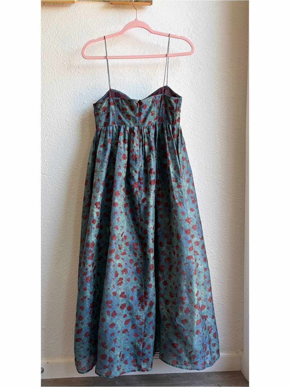 Ulla Johnson Teal Maxi Dress with Brown Spot Print - Picture 6 of 11